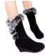 thumbnail image 4 of Zapatos de mujer Invierno Cálido Moda informal Color sólido Punta redonda Media pantorrilla Cinturón de felpa Hebilla Botas de tacón de cuña Wmkox8yii sa2961, 4 of 6