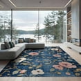 thumbnail image 2 of ODIKA 6'x9' Washable Area Rug Non-Slip, Easy Care, Scatter Decorative Wildflower Vintage Distressed Border Boho for Family Room, Living Room, Master Bedroom, 2 of 7