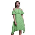 thumbnail image 1 of Bimba Block Printed Womens Cold Shoulder Tunic Party Round Neck Shift Dress-Small, 1 of 1