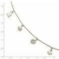 thumbnail image 4 of Sterling Silver Anklet 9 inch 1 mm Rhodium-plated Adjustable 9-10, 4 of 5