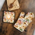 thumbnail image 5 of Fall Pumpkins Sunflowers Pattern Kitchen Oven Mitt and Pot Holder Sets 2 Pcs for Baking, Cooking and Grilling, Heat Resistant Up To 392 °F, 5 of 7