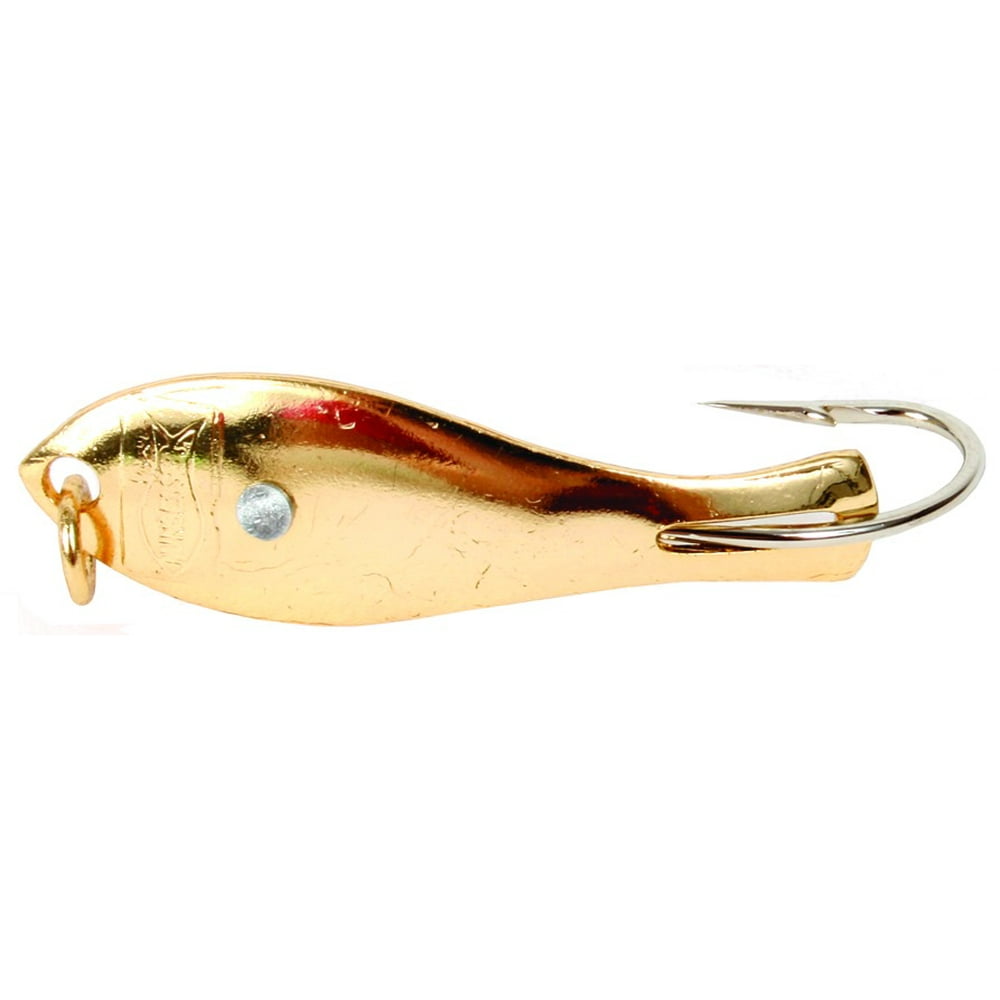 Nungesser 1 1/2" Saltwater Shad Spoon Fishing Lure, Gold Plain, Size 1/