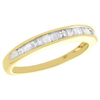10K Yellow Gold Baguette Diamond Wedding Band 3.25mm Anniversary Ring 0.25 CT.