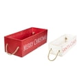 thumbnail image 3 of Northlight Wooden Organizer Christmas Boxes - 16" - Red and White - Set of 2, 3 of 4