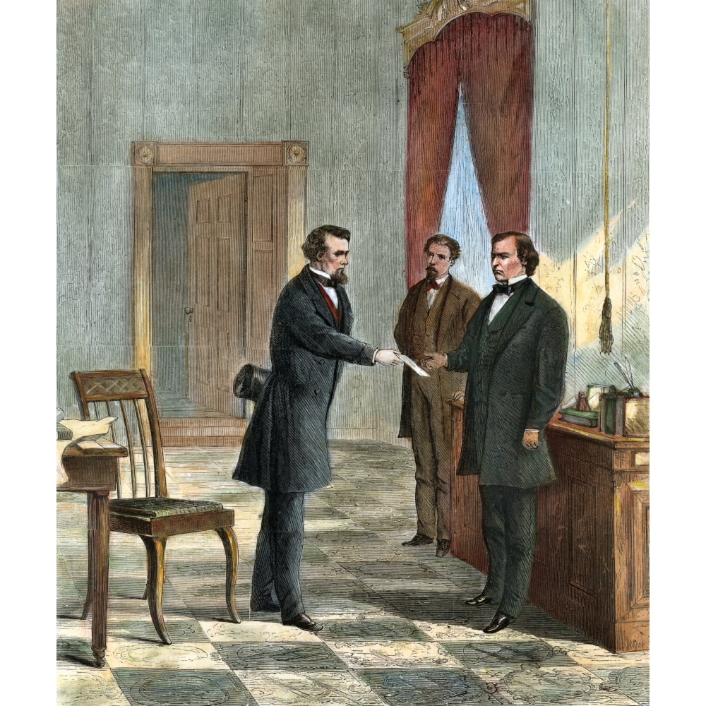 Johnson Impeachment 1868 Npresident Andrew Johnson Accepting The ...