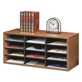Particle Board Desktop Sorter, 12 Compartments, 29 x 11.88 x 12.94, Medium Oak Particle Board Desktop Sorter, 12 Compartments, 29 x 11.88 x 12.94, Medium Oak