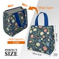 thumbnail image 3 of Pioneer Flower Floral Print Pattern Insulated Lunch Bag for Women & Adults,Large Portable Soft Cooler Lunch Bag,Thermal Food Storage Tote with Pearl Cotton,8.66L,8.75x5.75x9.5 Inch, 3 of 6
