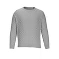 thumbnail image 3 of Iugvhana Men's Regular-Fit Crewneck Sweaters Classic Solid Textured Cable Knitted Pullover Sweater Thermal Long Sleeve Tops Gray XXL, 3 of 5