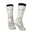 thumbnail image 5 of Uemuo Wildflower Watercolor Pattern Women's Crew Socks, Soft Durable Breathable Moisture-Wicking with Odor Control Cotton socks, 5 of 9