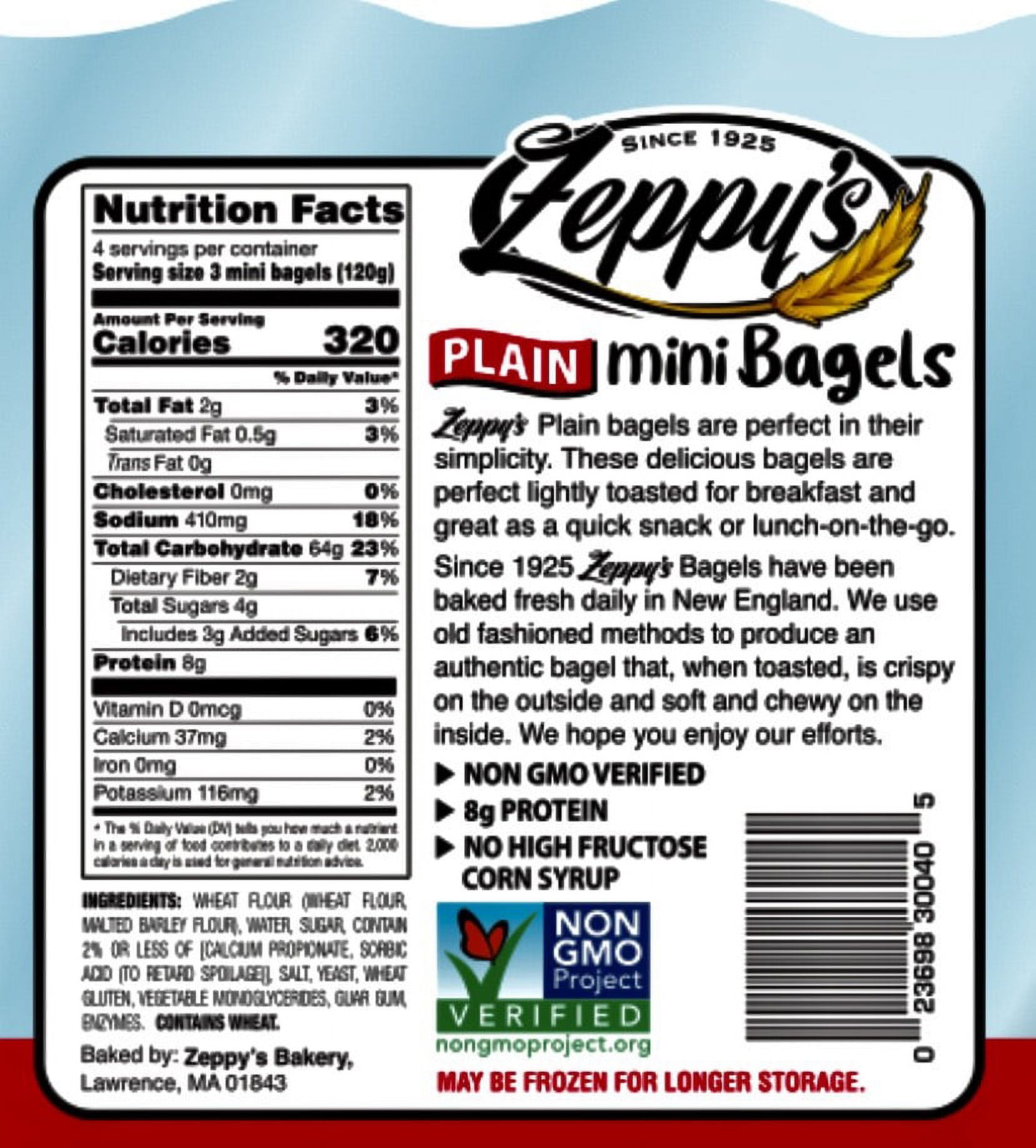 Zeppy's NON GMO Mini Plain Bagels