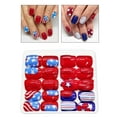 thumbnail image 2 of KUFptva 48 Pcs Star Press On Nails Short Square Stick on Nails Glittering Full Covers False Nails Manicures Supplies, 2 of 7