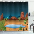 thumbnail image 1 of Ambesonne Oasis Shower Curtain, Cactus Plants Starry Sky View, 69"Wx84"L, Multicolor, 1 of 2