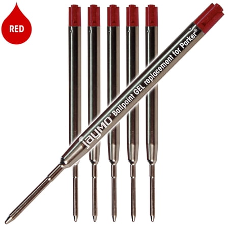 Jaymo Replacement for Parker 30525PP/30526PP - Measures 3.875 in / 98 mm Long - G2 Gel Ballpoint Pen Refill - 6 Red
