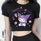thumbnail image 1 of Top corto Kawaii Kuromi de dibujos animados para mujer, camiseta recortada Sanrio Kuromi, camiseta de Manga, camiseta estampada, ropa de calle, camisetas para mujer, 1 of 6