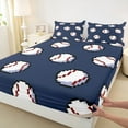 thumbnail image 3 of Manfei Cartoon Baseball Twin Sheet Sets for Teens, Sports Lover Twin Fitted Sheet, Modern Ball Game Flat Sheet, Super Cozy Room Decor, 3-Piece, 3 of 7