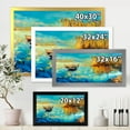 thumbnail image 4 of Orange Trees With Turquoise Lake During Sunset 32 in x 24 in Framed Painting Canvas Art Print, by Designart, 4 of 4