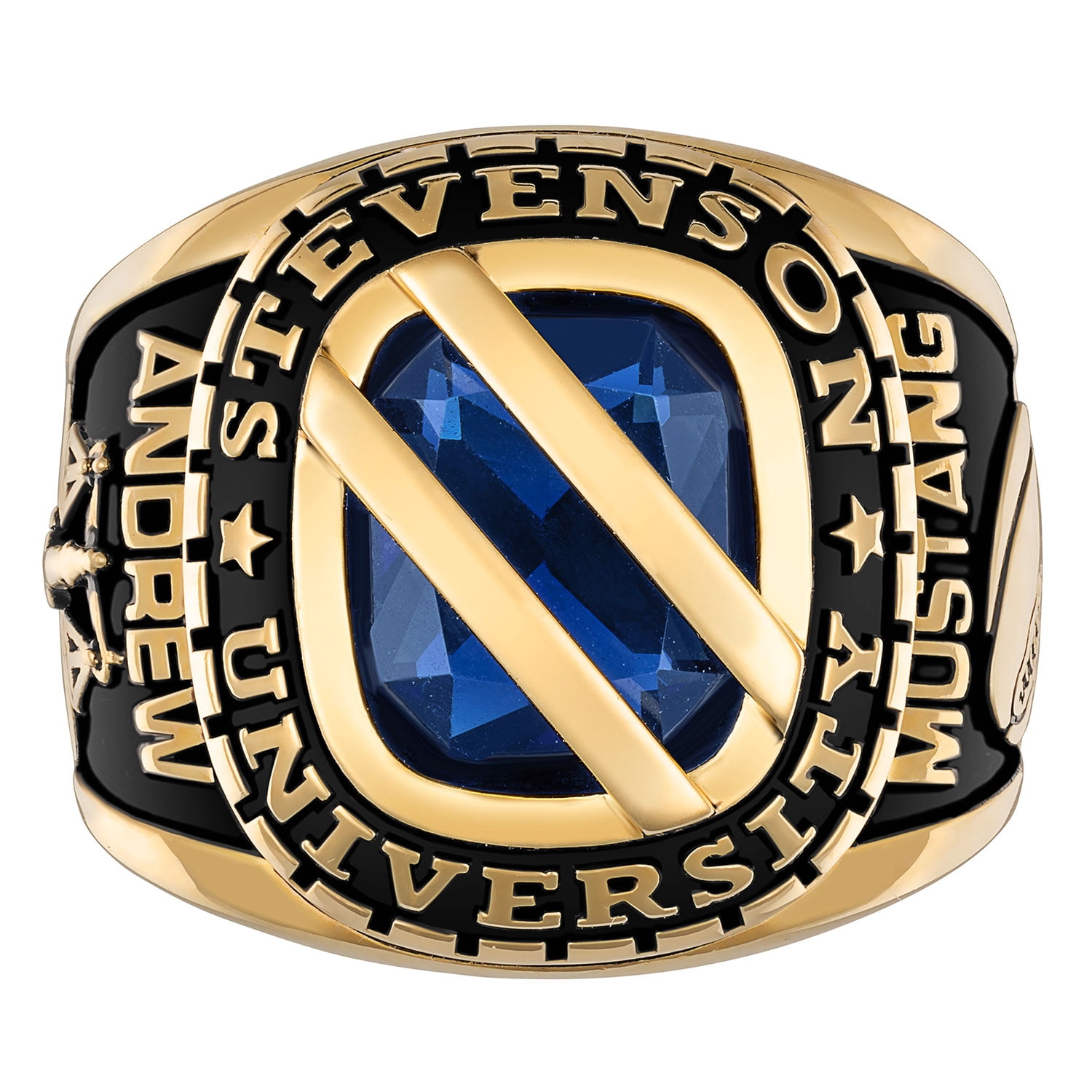 Order Now for 2025 Graduation, Freestyle Men's Birthstone with Diagonal Bridge Class Ring Sterling Silver, Personalized, High School or College Graduation