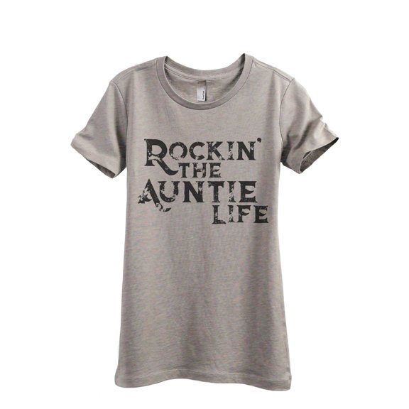 Rockin' The Auntie Life Women's Fashion Relaxed T-Shirt Tee Heather Tan 2X-Large