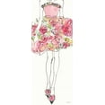 thumbnail image 2 of Tavoletti, Anne 8x14 White Modern Wood Framed Museum Art Print Titled - Floral Fashion Shoulders I Pink, 2 of 4