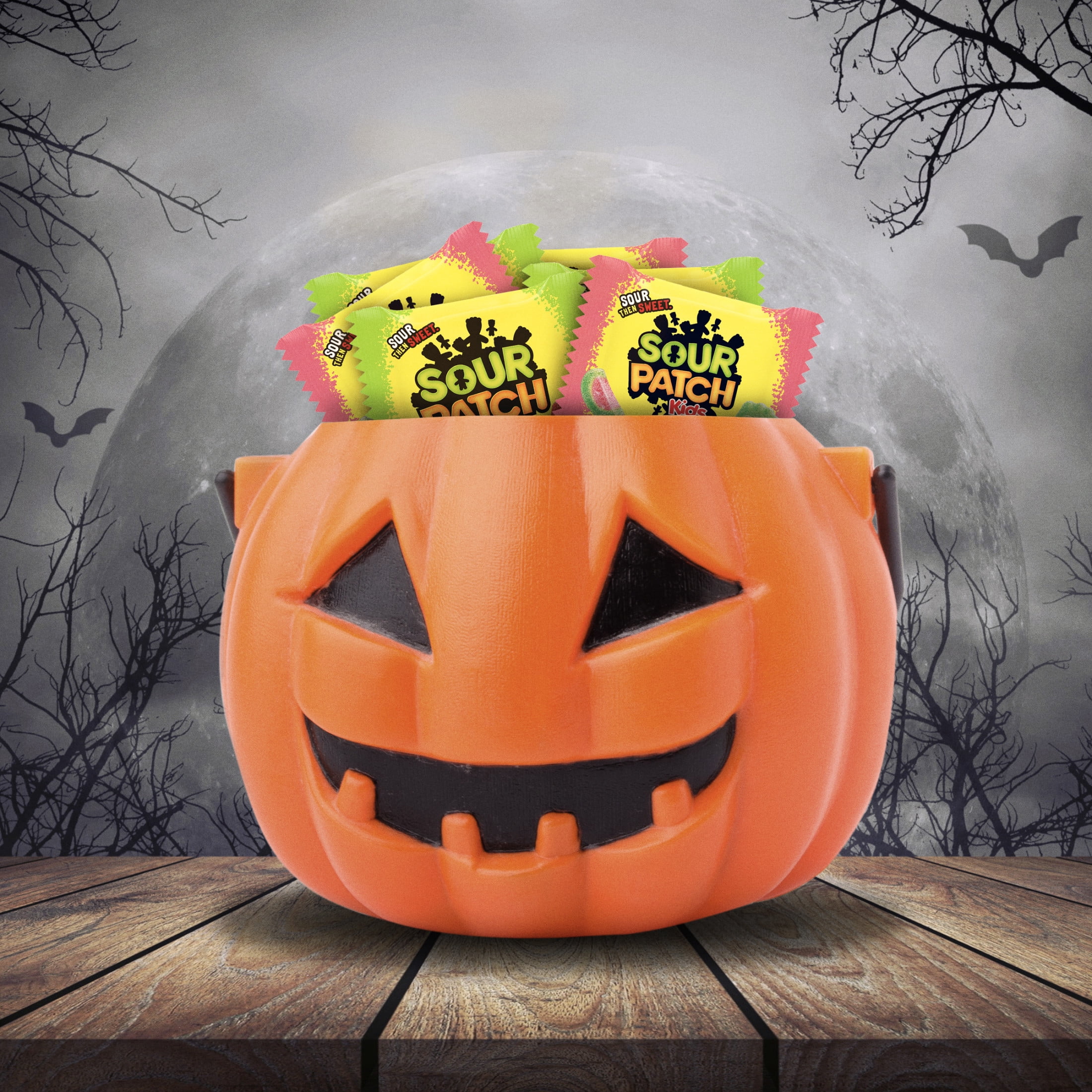 (2 pack) SOUR PATCH KIDS Original & Watermelon Halloween Candy Variety Pack, 40 Trick or Treat Bags