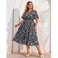 thumbnail image 3 of Vestido Hanna Nikole Summer Wedding Guest, talla grande, negro, 20 W, 3 of 5