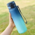 thumbnail image 4 of Large Capacity Outdoor Sports Water Bottle | 28oz Gradient Color Plastic Tumbler with Built-in Tea Filter | Leak-Proof Locking Lid & Carry Strap | BPA-Free Food-Grade Material for Gym Office Travel, 4 of 6