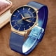 thumbnail image 4 of Reloj de Lujo para mujer LIGE con calendario azul ultradelgado, 4 of 7