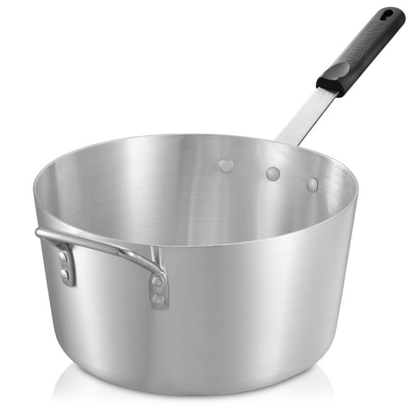 GRIDMANN 10 Qt Tapered Aluminum Sauce Pan with Silicone Handle, NSF Professional Cookware