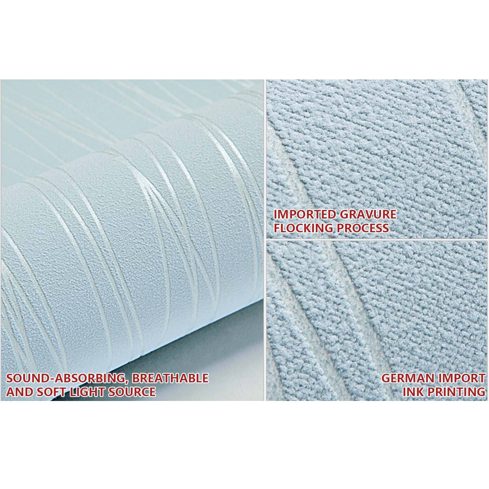 IMossad Grasscloth Wallpaper Textured 24in X 393in Fabric Contact Paper Light Blue Wall Paper Textured Linen Wallpaper Peel and Stick Self-Adhesive Thick Vinyl Embossed Film Wallpaper