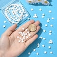 thumbnail image 4 of 1 Box 116Pcs Natural Freshwater Shell Beads Flat Shell Charms 6mm Small Floral White Loose Spacers Strands Findings for Jewelry Making Earrings Necklaces Bracelets DIY Crafts, 4 of 7