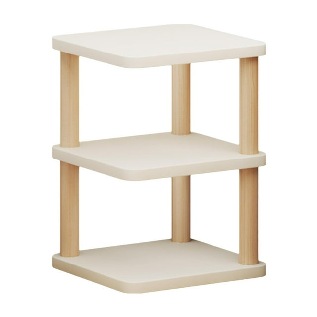Soporte esquinero para escritorio, estante esquinero de 3 niveles, mesita de noche de madera, estante de almacenamiento, organizador para el hogar, co