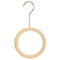 thumbnail image 1 of Unique Bargains 4.7 Inch Scarf Ring Hanger Wooden Circle Scarf Holder, 15cm Length Hook Gold, 1 of 5