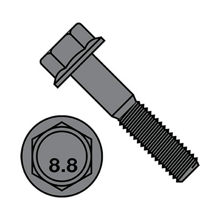 

M10-1.5X40 DIN 6921 Class 8 Point 8 Metric Flange Bolt Screw Non Serrated Plain (Pack Qty 300) BC-M1040BF8P