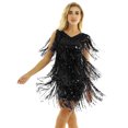 thumbnail image 3 of Ropa de baile latino para mujer, trajes de baile lírico, borlas de lentejuelas brillantes, vestido de baile de salón Samba Tango Latino, 3 of 5