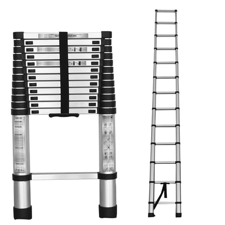 Aluminum Extension Telescoping Heavy Duty Lightweight Step Ladder 330lbs 14.5FT