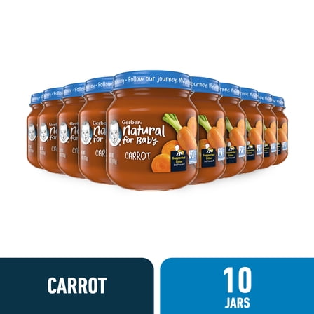 Gerber 1st Foods Natural for Baby Baby Food, Carrot, 4 oz Jar (10 Pack)