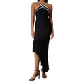 thumbnail image 1 of Vestido de cóctel BELLA BARNETT Unique Halter Style negro para W, 1 of 4
