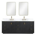 thumbnail image 2 of Cadiz 84" Double Fir Wood Black Vanity with Lightning White Composite & Mirror, 2 of 16