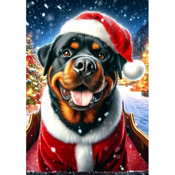 Rottweiler  - Best of Breed DCR Christmas Garden Flag 12" x 17"