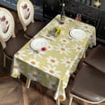 thumbnail image 2 of Beige Daisy Flower White Blooms Pattern Rectangle Tablecloth 60"x120",Waterproof Polyester Rectangle Table Cloth, Wipeable Spillproof Polyester Tablecloth for Dining, Camping, Indoor and Outdoor, 2 of 6
