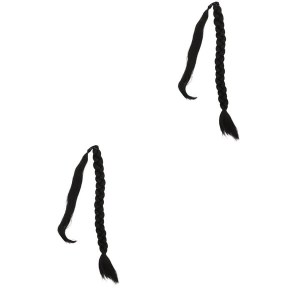 Raindrops 2pcs Braided Ponytail Extension Wrap Around Hair Extensions with Hair Tie for Women