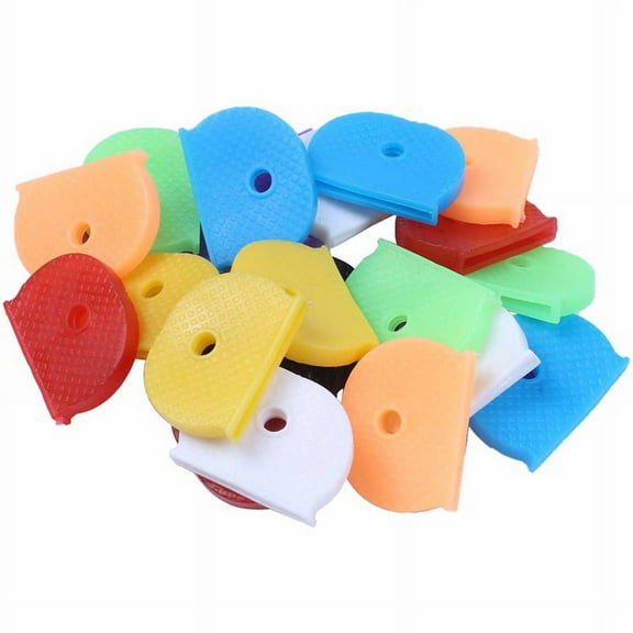 24 key caps with flexible key cover for easy identification of door keys, random colors