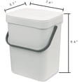 thumbnail image 1 of Indoor Compost Bin with Multiple Uses Trash Can Design, Hanging Trash Can Odor-Blocking & Fruit Fly Free Technology, 1.3 Gallon White PP Material for Easy Kitchen Disposal,, 1 of 7