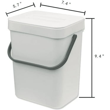 Kitchen Compost Bin for Countertop or Under Sink Composting, Home Trash Can with Removable Airtight Lid White 1.3 Gallon