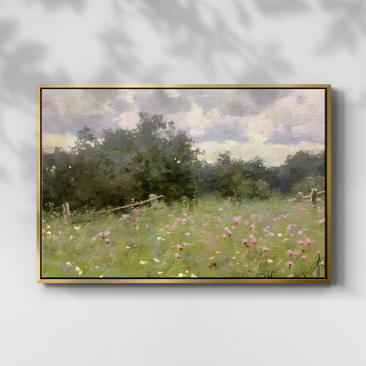 Vintage Landscape-CCLXIV By Wexford Home Framed in Gold Wood Gallery Wrapped Canvas 17 in. x 25 in.
