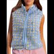 thumbnail image 1 of Chaleco de Cuadros para Mujer, Sin Mangas, de Forro , de Invierno, con Cuello Alto, Cremallera y Bolsillo en el Pecho. Azul L, 1 of 9