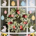 thumbnail image 6 of 20Inch Spring Summer Front Door Wreath with Green EucalyptusLeaves Flower Elegant ArtificialWreath Welcome Sign Easter Valentines Mother's Day Wreath for Home Window Porch Porch Indoor Outside Decor, 6 of 8
