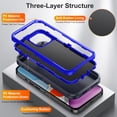 thumbnail image 2 of JTCASES for iPhone 11 Case, Shockproof Anti-drop PC Frame Anti-slip Strip Silicone Back Shell Rugged Anti-scratch for iPhone 11 (6.1" 2019) - Black+Blue, 2 of 8