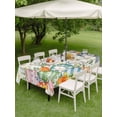 thumbnail image 3 of Outdoor Tablecloth with Umbrella Hole and Zipper, Happy Easter Rectangle Table Cloth 60x120 Inch Waterproof Tablecloth, Spring Bunny Easter Eggs Floral Beige Wood Picnic Table Cover for Patio Camping, 3 of 7
