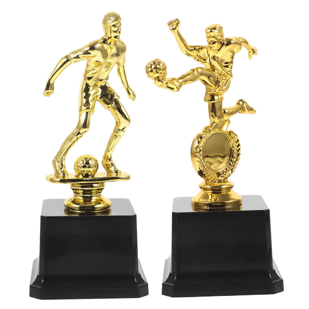 WEUVEB Set of 2 Elegant Soccer Trophy Cups for Awards, Achievements, and Sports Decor